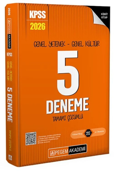 2026 KPSS Genel Yetenek Genel Kültür Tamamı Çözümlü 5 Deneme Pegem Akademi Yayıncılık YKS Fotokopi