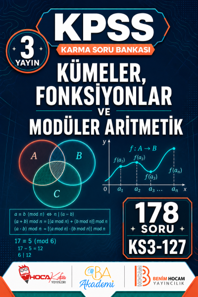 Kümeler, Fonksiyonlar ve Modüler Aritmetik 3 Yayın 178 Soru (Benim Hocam - CBA - Hoca Kafası Yayınları)