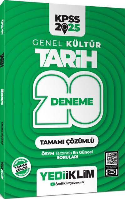 2025 KPSS Genel Kültür Tarih Tamamı Çözümlü 20 Deneme YKS Fotokopi
