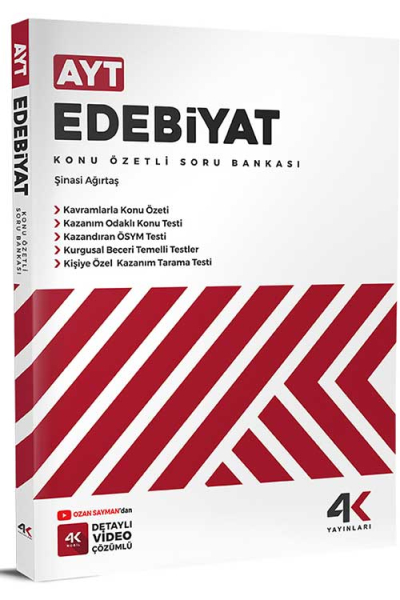 AYT Edebiyat Konu Özetli Soru Bankası 4K Yayınlar YKS Fotokopi