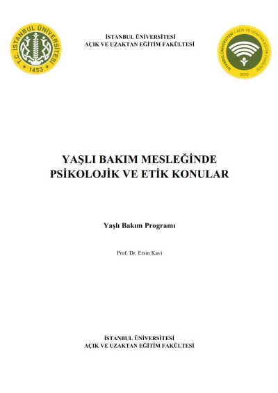 Yaşlı Bakım Mesleğinde Psikolojik ve Etik Konular YKS Fotokopi