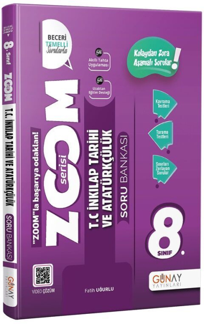 8.Sınıf LGS Yeni Zoom İnkılap Tarihi Soru Bankası Günay Yayınları YKS Fotokopi