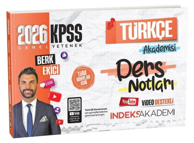 2026 KPSS Türkçe Akademisi Video Ders Notları Berk Ekici İndeks Akademi Yayıncılık YKS Fotokopi