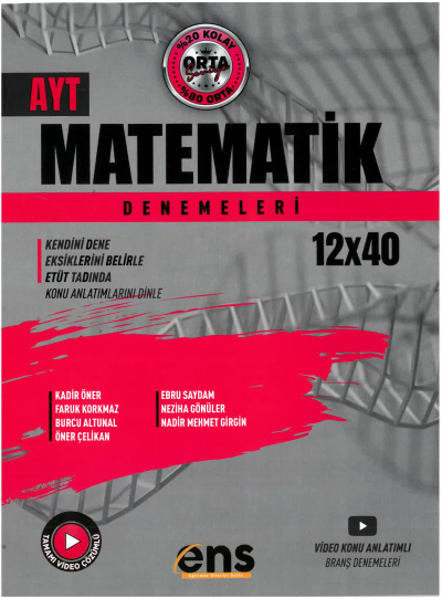 AYT Matematik 12x40 lı Denemeleri ENS Yayınları YKS Fotokopi