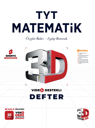 2025 TYT Matematik Video Destekli Defter 3D Yayınları YKS Fotokopi