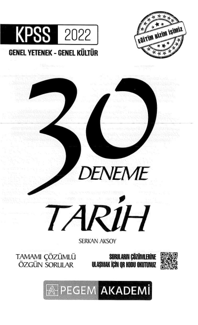 30LU TARİH ÇÖZÜMLÜ DENEME YKS Fotokopi