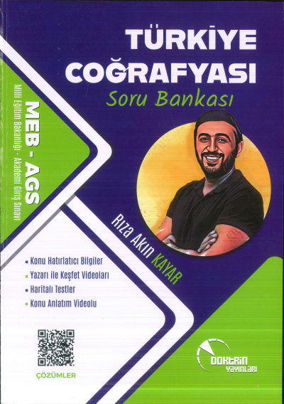 2025 MEB-AGS Türkiye Coğrafyası Soru Bankası Çözümlü Rıza Akın Kayar Doktrin Yayınları YKS Fotokopi