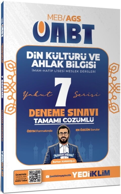 2027 MEB AGS ÖABT Yakut Din Kültürü Ve Ahlak Bilgisi Tamamı Çözümlü 7 Deneme Yediiklim Yayınları YKS Fotokopi