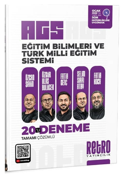 MEB AGS Eğitim Bilimleri Ve Türk Milli Eğitim Sistemi 20 Deneme Retro Yayıncılık YKS Fotokopi