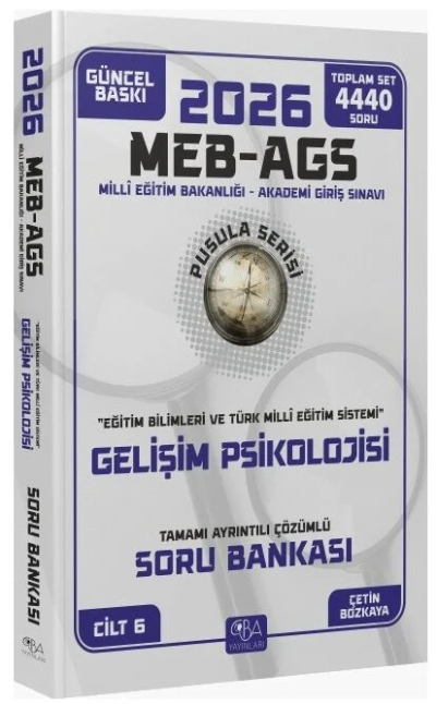 2026 MEB-AGS Eğitim Bilimleri Gelişim Psikolojisi Soru Bankası Çözümlü Pusula Serisi CBA Yayınları YKS Fotokopi