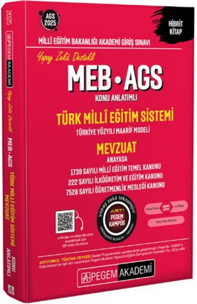 2025 MEB-AGS Konu Anlatımlı Türk Milli Eğitim Sistemi-Mevzuat Pegem Akademi Yayıncılık YKS Fotokopi