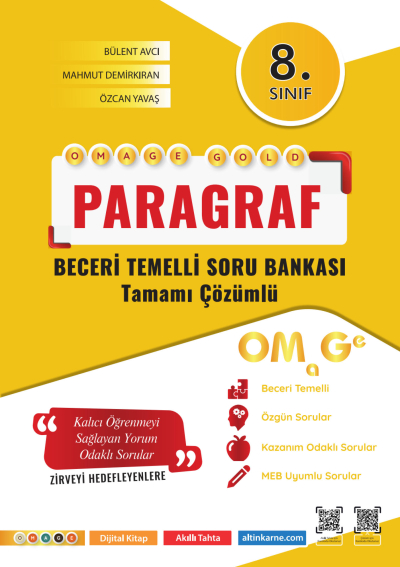 8. Sınıf Omage Gold Paragraf Soru Bankası Omega Yayınları YKS Fotokopi
