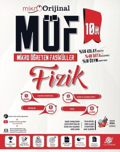 Mikro 10. Sınıf Fizik MÖF Mikro Öğreten Fasiküller Orijinal Yayınları YKS Fotokopi