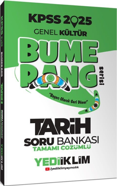 2025 KPSS Genel Kültür Bumerang Tarih Tamamı Çözümlü Soru Bankası Yediiklim Yayınları YKS Fotokopi