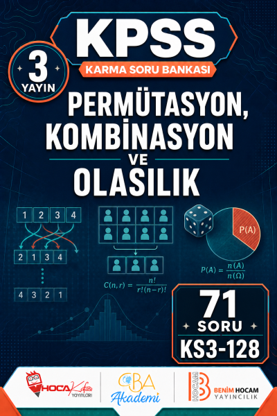 Permütasyon, Kombinasyon ve Olasılık 3 Yayın 71 Soru (Benim Hocam - CBA - Hoca Kafası Yayınları) YKS Fotokopi