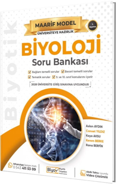 2028 Üniversiteye Hazırlık Biyoloji Maarif Model Soru Bankası Biyotik Yayınları YKS Fotokopi