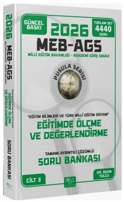 2026 MEB-AGS Eğitim Bilimleri Eğitimde Ölçme ve Değerlendirme Soru Bankası Çözümlü Pusula Serisi CBA Yayınları YKS Fotokopi