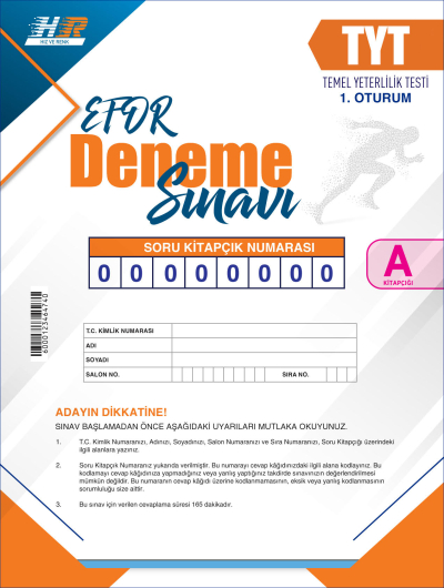 TYT HIZ VE RENK YAYINLARI EFOR SERİSİ DENEME 1 YKS Fotokopi