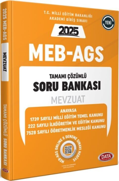 2025 MEB AGS Mevzuat Anayasa Soru Bankası Çözümlü Data Yayınları YKS Fotokopi
