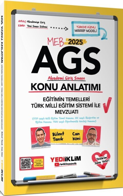 2025 MEB AGS Eğitimin Temelleri Türk Milli Eğitim Sistemi ile Mevzuatı Konu Anlatımı Yediiklim Yayınları YKS Fotokopi