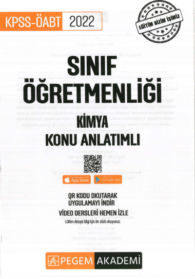 SINIF ÖĞRETMENLİĞİ KİMYA KONU ANLATIMLI YKS Fotokopi