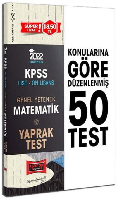 KPSS Lise Ön Lisans GY Matematik Yaprak Test YKS Fotokopi