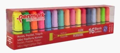 Penmark Mini Fosforlu Kalem 16 Lı Neon+Pastel+Tropik YKS Fotokopi