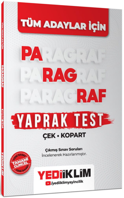 Paragraf Çek Kopart Yaprak Test Yediiklim Yayınları YKS Fotokopi