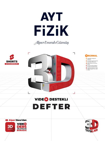 3D AYT Fizik Video Destekli Defter YKS Fotokopi