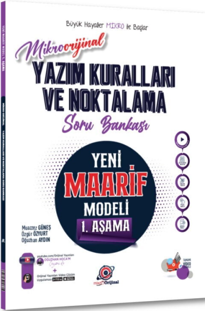 Orijinal Mikro Yazım Kuralları ve Noktalama Maarif Model Soru Bankası Orijinal Yayınları YKS Fotokopi