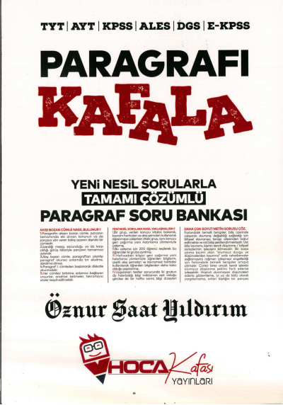 PARAGRAFI KAFALA ÇÖZÜMLÜ SORU BANKASI TÜM ADAYLAR İÇİN YKS Fotokopi