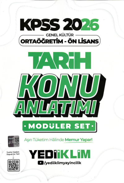 2026 KPSS Lise Ortaöğretim Ön Lisans Konu Anlatımlı Modüler TARİH Yediiklim Yayınları YKS Fotokopi