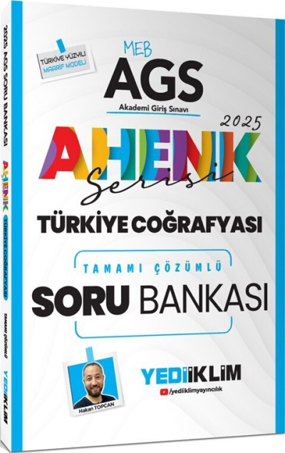2025 MEB AGS Ahenk Serisi Türkiye Coğrafyası Tamamı Çözümlü Soru Bankası Yediiklim Yayınları YKS Fotokopi