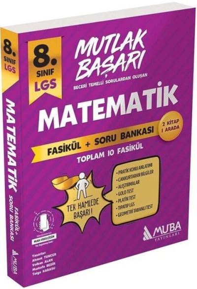 Mutlak Başarı LGS Matematik Fasiküller+Soru Bankası Muba Yayınları YKS Fotokopi