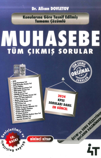 4T Yayınları Muhasebe Çıkmış Sorular 1. Kitap Alican Dovletov YKS Fotokopi
