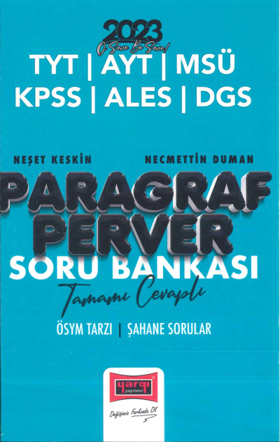 PARAGRAF PERVER SORU BANKASI TAMAMI CEVAPLI YKS Fotokopi