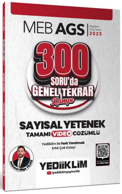 2025 MEB AGS Sayısal Yetenek 300 Soruda Tamamı Video Çözümlü Genel Tekrar Kampı Yediiklim Yayınları YKS Fotokopi