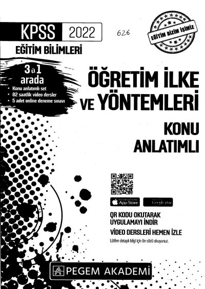 2022 KPSS Eğitim Bilimleri ÖĞRETİM İLKE VE YÖNTEMLERİ KONU ANLATIM YKS Fotokopi