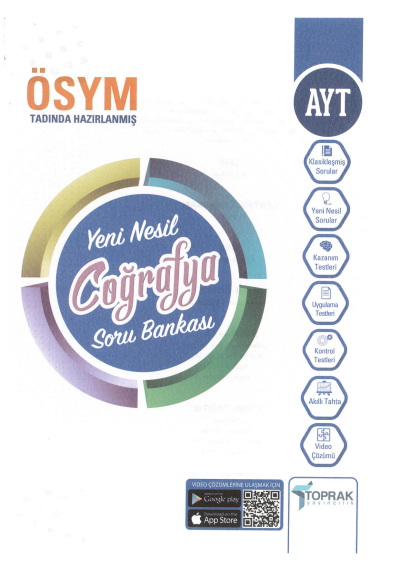 AYT YENİ NESİL COĞRAFYA SORU BANKASI YKS Fotokopi