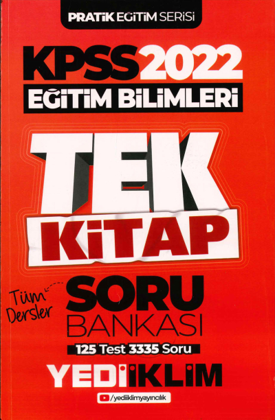 PRATİK EĞİTİM SERİSİ EĞİTİM BİL. TÜM DERSLER TEK KİTAP SORU BANKASI 3335 SORU YKS Fotokopi