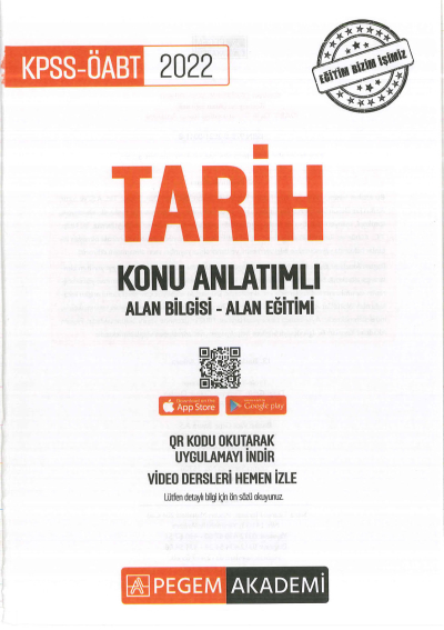 TARİH KONU ANLATIMI ALAN BİLGİSİ - ALAN EĞİTİMİ YKS Fotokopi