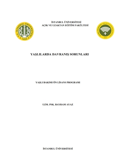 Yaşlılarda Davranış Sorunları