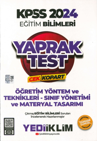 ÖYT- SINIF YÖNETİMİ VE MATERYAL TASARIM YAPRAK TEST YKS Fotokopi