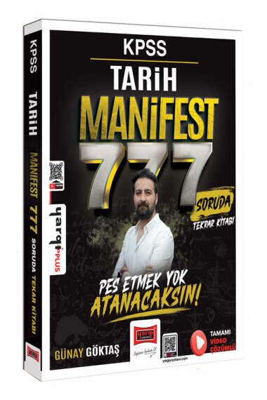 KPSS Tarih MANİFEST 777 Soruda Tekrar Kitabı Çözümlü Günay Göktaş Yargı Yayınları YKS Fotokopi