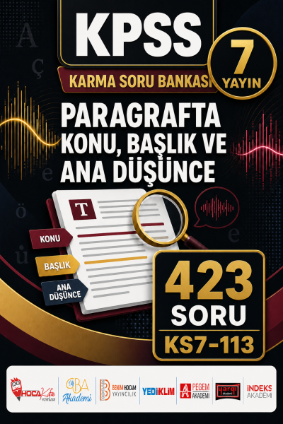 Paragrafta Konu, Başlık ve Ana Düşünce 7 Yayın 423 Soru YKS Fotokopi