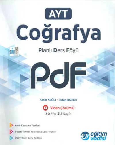 AYT Coğrafya Planlı Ders Föyü PDF Eğitim Vadisi Yayınları YKS Fotokopi