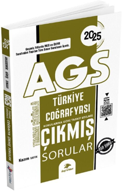 2025 MEB AGS Türkiye Coğrafyası Video Çözümlü Çıkmış Sorular Kazım Sayın Dizgi Kitap YKS Fotokopi
