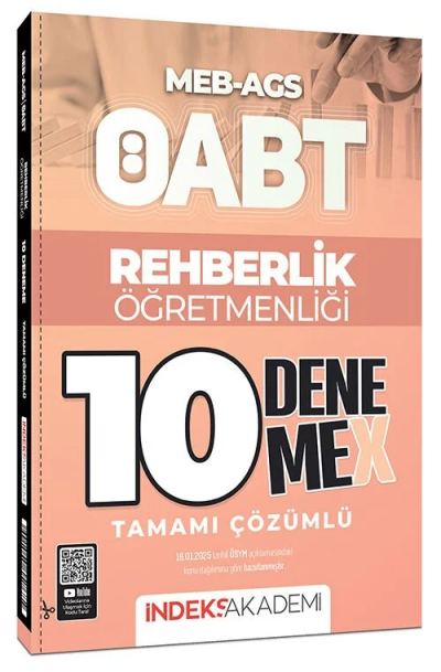 2025 ÖABT MEB-AGS Rehberlik Öğretmenliği 10 DenemeX Çözümlü İndeks Akademi Yayıncılık YKS Fotokopi