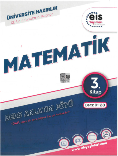 EİS Daf Matematik 3. Kitap Ders:01-28 12. Sınıf Konularını Kapsar YKS Fotokopi