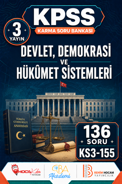 Devlet, Demokrasi ve Hükûmet Sistemleri 3 Yayın 136 Soru (Benim Hocam - CBA - Hoca Kafası Yayınları)